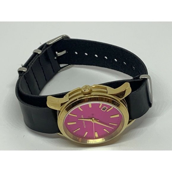 Michael Kors MK5801 Women Black Leather Analog Pin main image 8